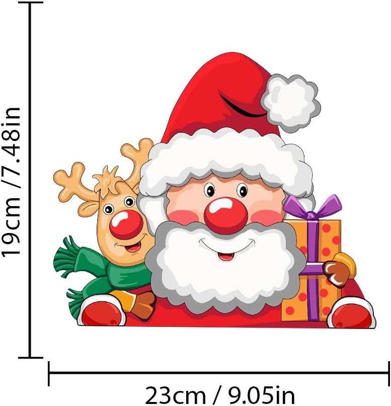 Iprokiu Christmas Toilet Sticker Funny Christmas Santa Claus Snowman Elf Toilet Seat Cover Decoration Waterproof Toilet Seat Lid Decal Bathroom Wall Sticker (Santa Claus and Elk) - Image 4